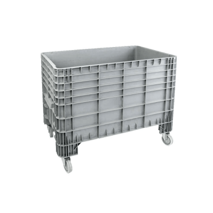 Tekerlekli Büyük Plastik Kasa 80x120 cm - 300 Kg. Gri