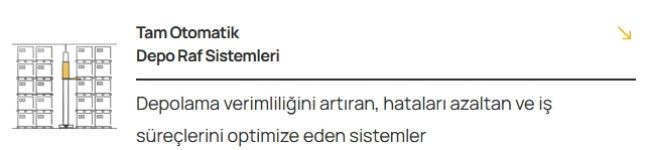 Tam Otomatik Depo Raf Sistemi